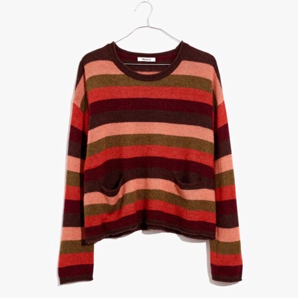 MADEWELL Chelsea Pocket Pullover Sweater in Multi-Stripe - Picture 4 of 10